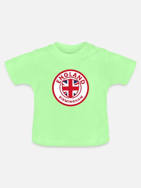 Birmingham Union Jack Abzeichen - Baby Bio-T-Shirt mit Rundhals - Mintgrün