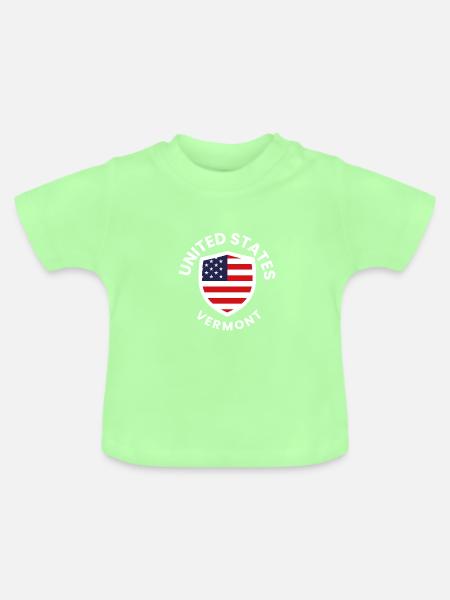 US Vermont Schildwappen - Baby Bio-T-Shirt mit Rundhals - Mintgrün