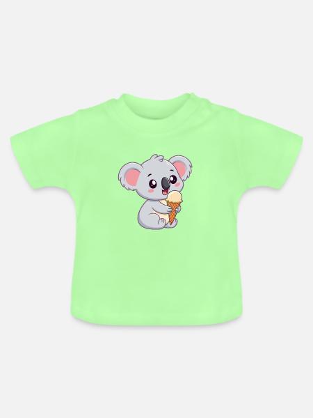 Gourmet-Koala mit Eis - Baby Bio-T-Shirt mit Rundhals - Mintgrün
