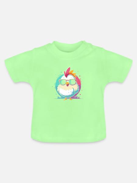 Auffällige Mädchen-Pastell-Sonnenbrille - Baby Bio-T-Shirt mit Rundhals - Mintgrün