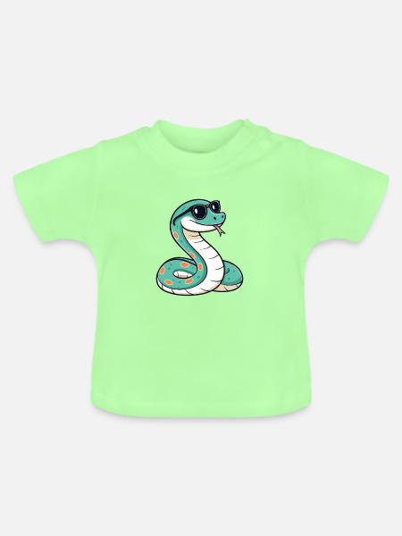 Snake Casual Sonnenbrillen - Baby Bio-T-Shirt mit Rundhals - Mintgrün
