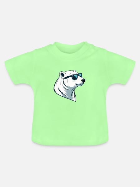 Eisbär mit Brille - Baby Bio-T-Shirt mit Rundhals - Mintgrün
