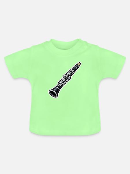 Klarinette Sticker Kunst - Baby Bio-T-Shirt mit Rundhals - Mintgrün