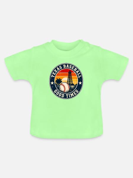 Texas Baseball Good Times Retro - Baby Bio-T-Shirt mit Rundhals - Mintgrün
