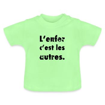 L’enfer c’est les autres L’enfer sont les Autres - T-shirt bio col rond Bébé - vert menthe - Devant