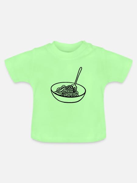 Teller Spaghetti - Baby Bio-T-Shirt mit Rundhals - Mintgrün