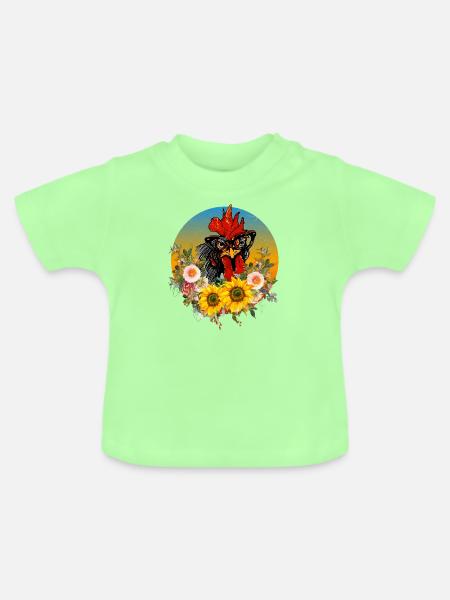 Süße Henne - Baby Bio-T-Shirt mit Rundhals - Mintgrün