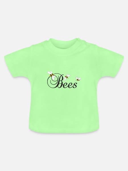 Bees, Bienen - Baby Bio-T-Shirt mit Rundhals - Mintgrün