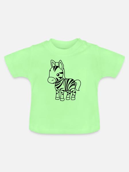 Zebra Comic Tier - Baby Bio-T-Shirt mit Rundhals - Mintgrün