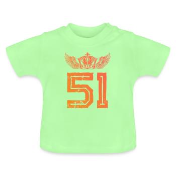 51 Zahl Krone - Baby Bio-T-Shirt mit Rundhals - Mintgrün - Vorne