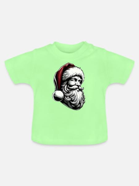 Weihnachtsmann - Baby Bio-T-Shirt mit Rundhals - Mintgrün
