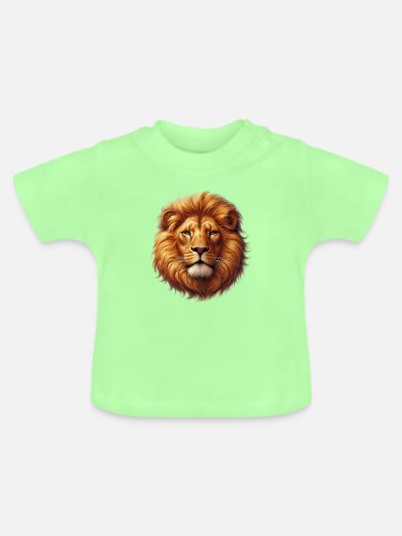 Löwe - Baby Bio-T-Shirt mit Rundhals - Mintgrün