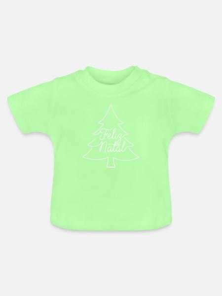 Feliz Natal Tannenbaum Weihnachtsdesign - Baby Bio-T-Shirt mit Rundhals - Mintgrün