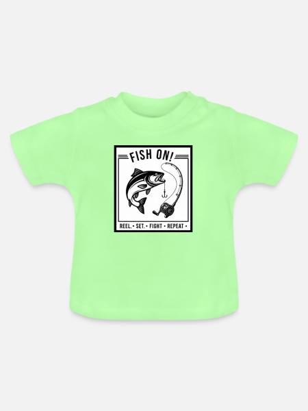Fish On! - Baby Bio-T-Shirt mit Rundhals - Mintgrün