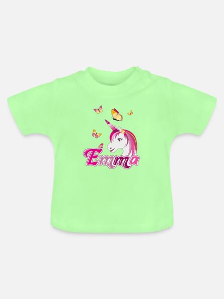 Emma, Mädchenname, Lieblingsname - Baby Bio-T-Shirt mit Rundhals - Mintgrün