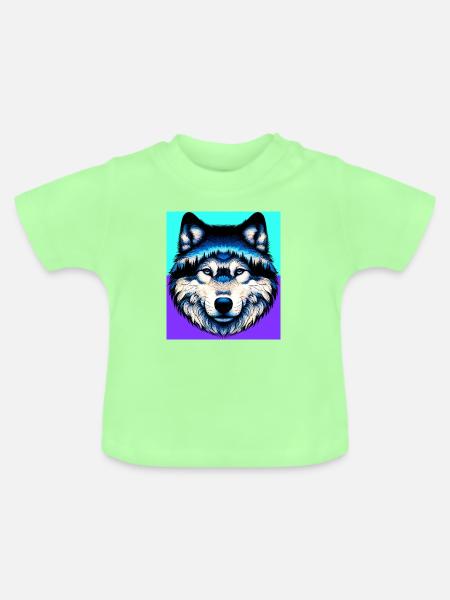 Wolf - Baby Bio-T-Shirt mit Rundhals - Mintgrün