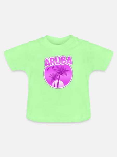 Aruba als Strand - Baby Bio-T-Shirt mit Rundhals - Mintgrün
