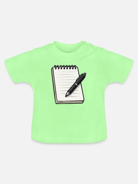 Notizheft - Baby Bio-T-Shirt mit Rundhals - Mintgrün