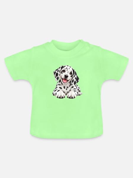 Dalmatiner Welpen - Baby Bio-T-Shirt mit Rundhals - Mintgrün