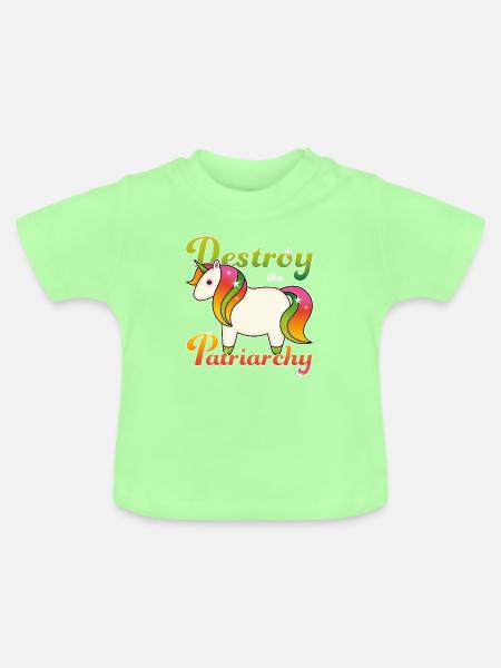 Destroy the Patriarchy - Baby Bio-T-Shirt mit Rundhals - Mintgrün