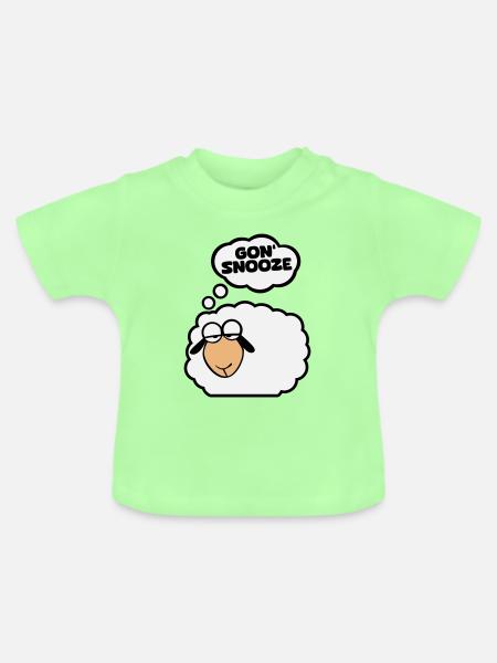 Schlafschaf englisch - Baby Bio-T-Shirt mit Rundhals - Mintgrün