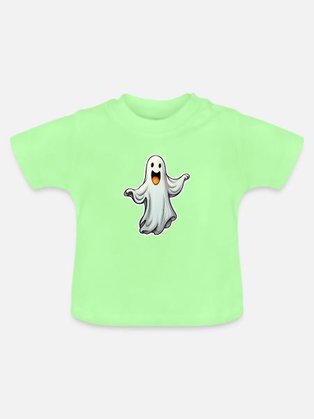 Halloweengeist - Baby Bio-T-Shirt mit Rundhals - Mintgrün