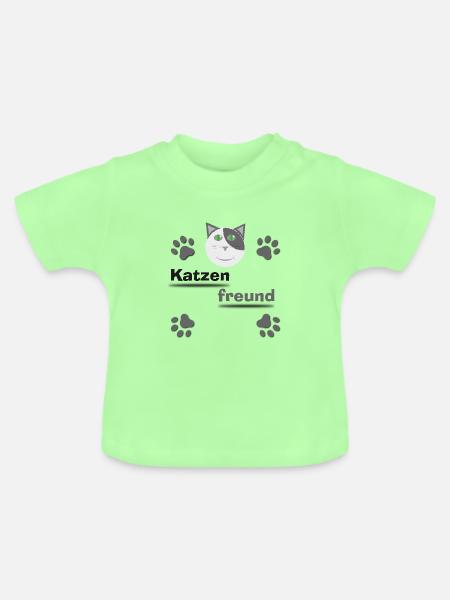 Katzenfreund - Baby Bio-T-Shirt mit Rundhals - Mintgrün