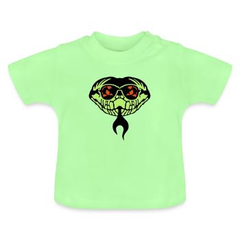 serpent lunette soleil langue vipere 1 - T-shirt bio col rond Bébé - vert menthe - Devant