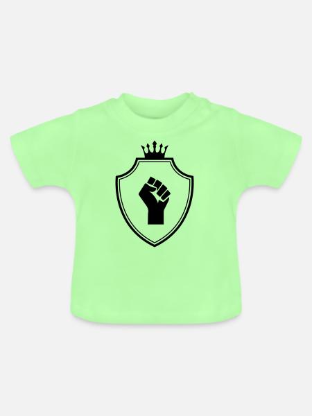 Hand Wappen - Baby Bio-T-Shirt mit Rundhals - Mintgrün
