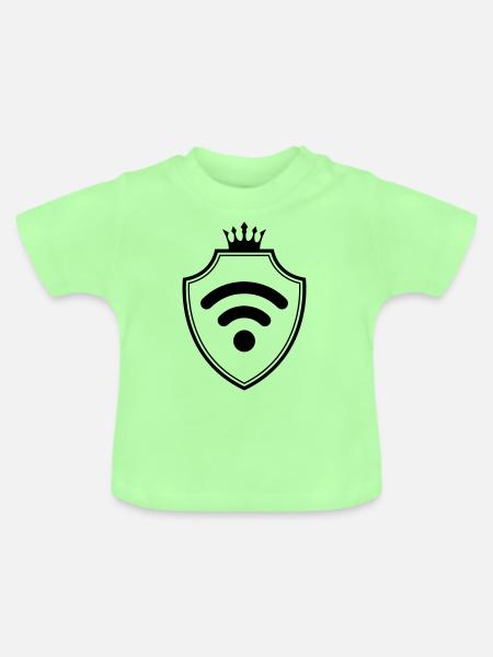 Wlan Internet Wappen - Baby Bio-T-Shirt mit Rundhals - Mintgrün