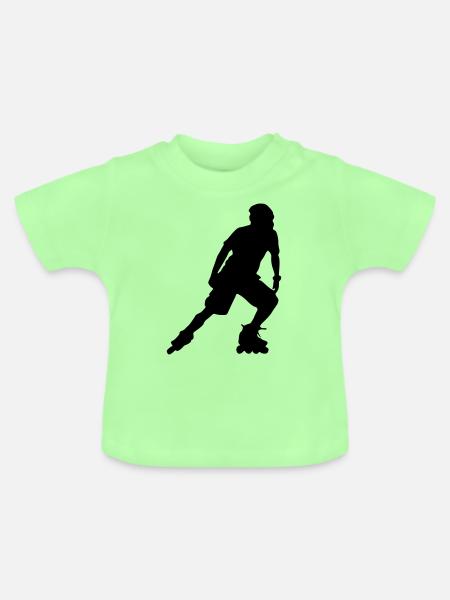 inline skating skates - Baby Bio-T-Shirt mit Rundhals - Mintgrün