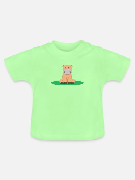 sitzen Kuh - Baby Bio-T-Shirt mit Rundhals - Mintgrün