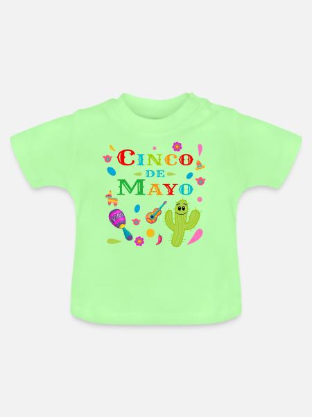 Cinco de Mayo - Baby Bio-T-Shirt mit Rundhals - Mintgrün