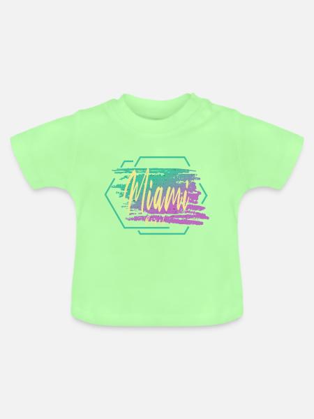 Miami Beach - Baby Bio-T-Shirt mit Rundhals - Mintgrün