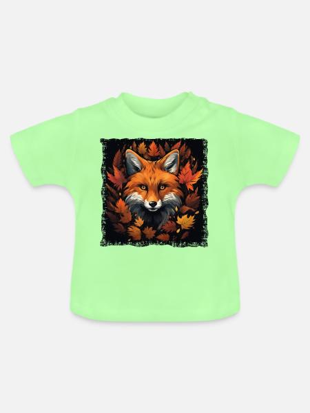 Herbstfuchs - Baby Bio-T-Shirt mit Rundhals - Mintgrün