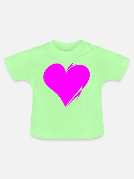 Herz ❤️ - Baby Bio-T-Shirt mit Rundhals - Mintgrün