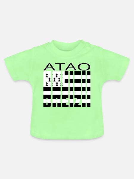 Atao Breizh - Baby Bio-T-Shirt mit Rundhals - Mintgrün