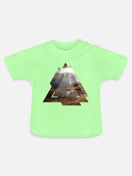 Dreieck Geometrie Landschaft Dolomiten - Baby Bio-T-Shirt mit Rundhals - Mintgrün