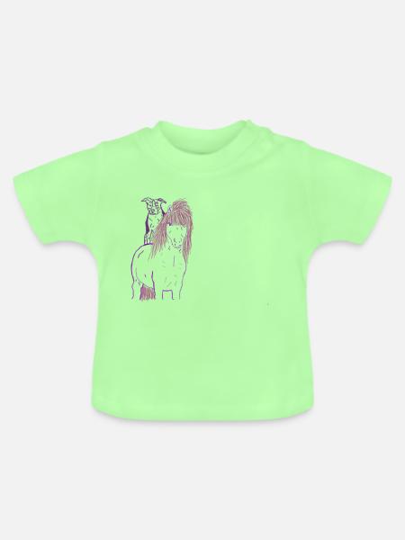 Pferd und Hund - Baby Bio-T-Shirt mit Rundhals - Mintgrün