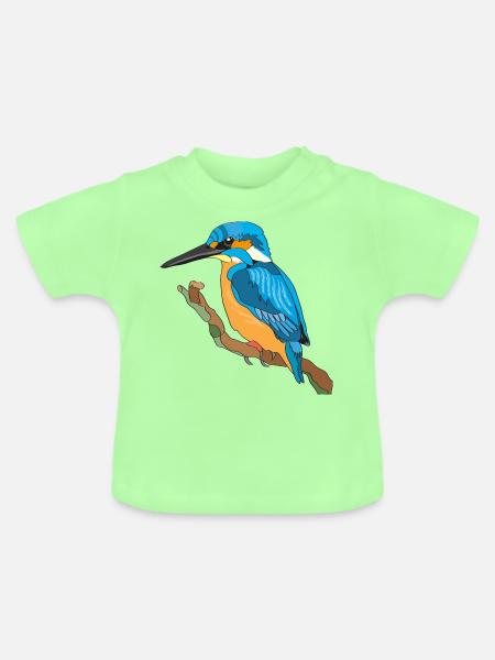 Eisvogel, Kingfisher - Baby Bio-T-Shirt mit Rundhals - Mintgrün