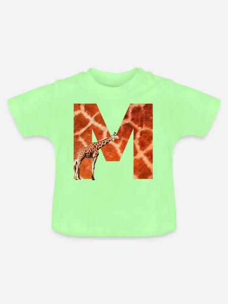 giraffe m - Baby Bio-T-Shirt mit Rundhals - Mintgrün