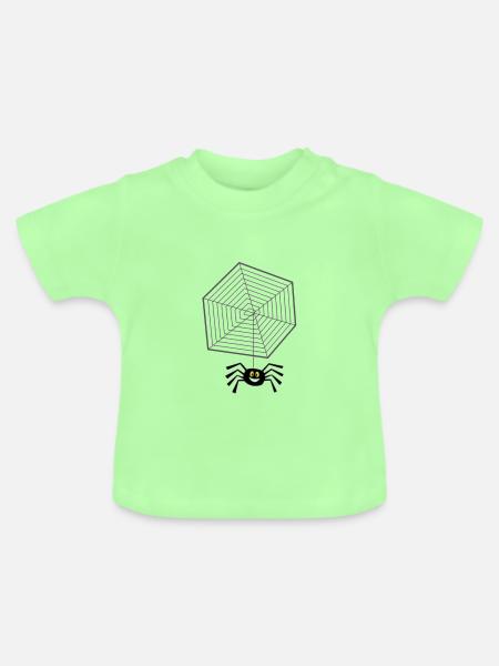 Netz mit Spinne - Baby Bio-T-Shirt mit Rundhals - Mintgrün