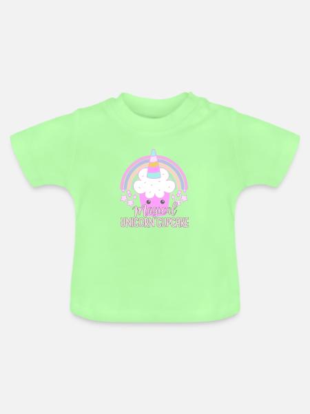 Einhorn-Cupcake - Baby Bio-T-Shirt mit Rundhals - Mintgrün