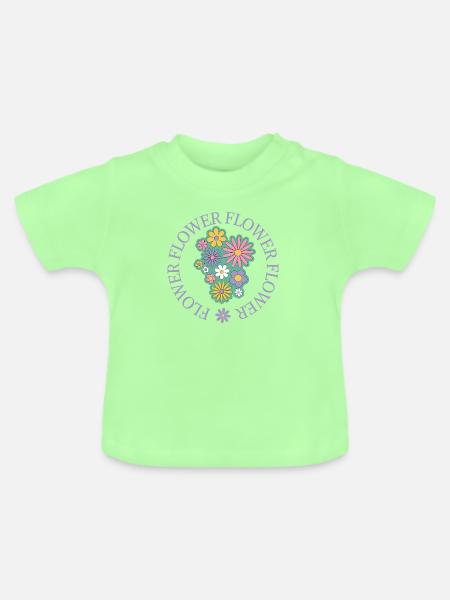 Flower Flower - Baby Bio-T-Shirt mit Rundhals - Mintgrün