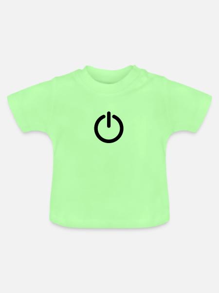 Power Button - Baby Bio-T-Shirt mit Rundhals - Mintgrün