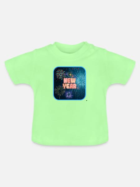 Frohes neues Jahr! - Baby Bio-T-Shirt mit Rundhals - Mintgrün