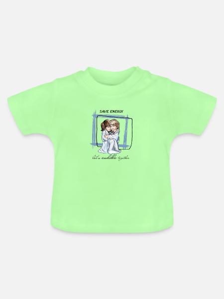 let s cuddle together - Baby Bio-T-Shirt mit Rundhals - Mintgrün