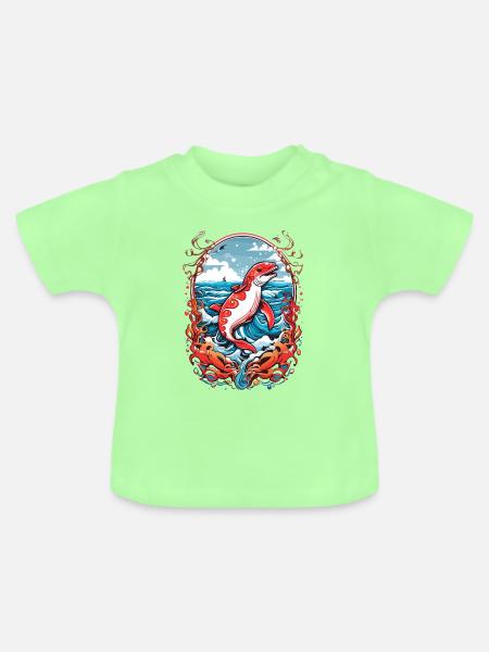 Meeresbewohner - Baby Bio-T-Shirt mit Rundhals - Mintgrün