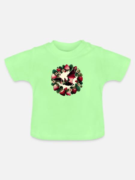 Fledermaus-Liebe - Baby Bio-T-Shirt mit Rundhals - Mintgrün