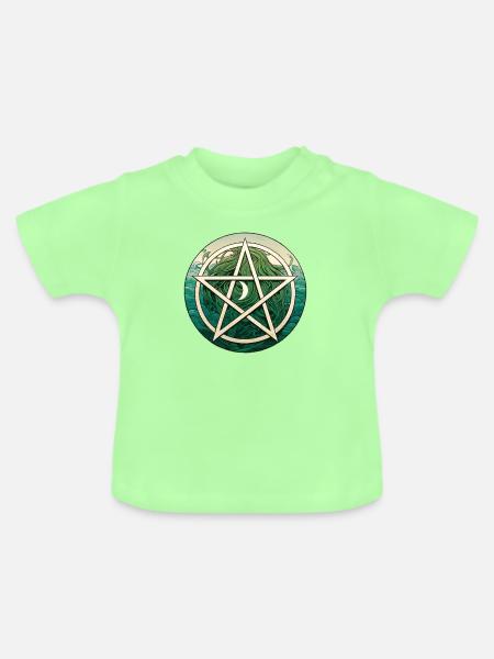 Grünes Pentakel - Baby Bio-T-Shirt mit Rundhals - Mintgrün